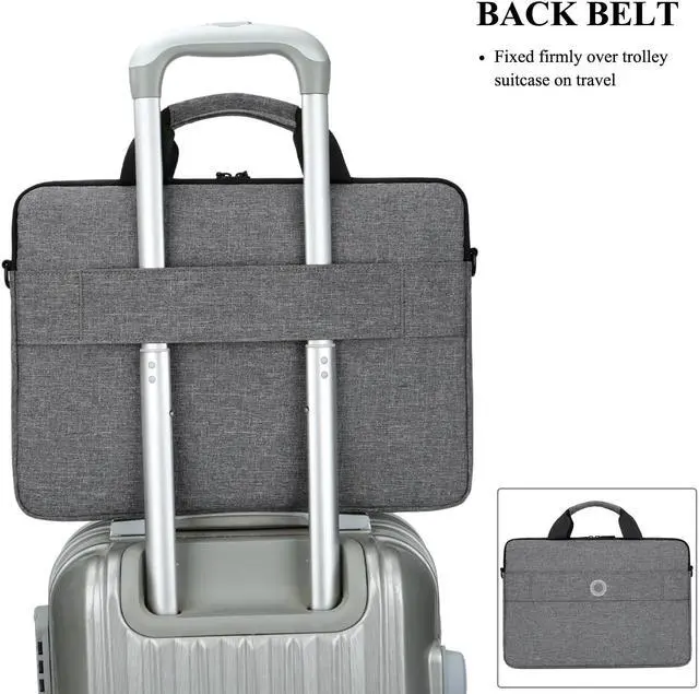 Alt view image 6 of 7 - BRINCH 13.3 Inch Laptop Shoulder Bag,Classic Lightweight Slim Portable Laptop Messenger Sleeve Case for Work / Travel,Fits 13 - 13.3 Inches Laptop / Notebook / MacBook / Ultrabook Computer,Gray