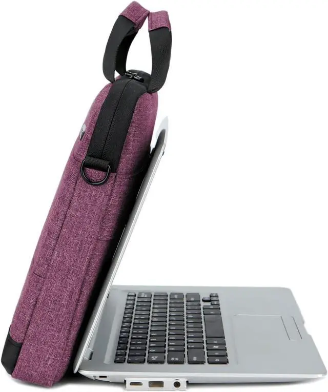 Alt view image 7 of 8 - BRINCH 13.3 Inch Laptop Shoulder Bag,Classic Lightweight Slim Portable Laptop Messenger Sleeve Case for Work / Travel,Fits 13 - 13.3 Inches Laptop / Notebook / MacBook / Ultrabook Computer,Purple