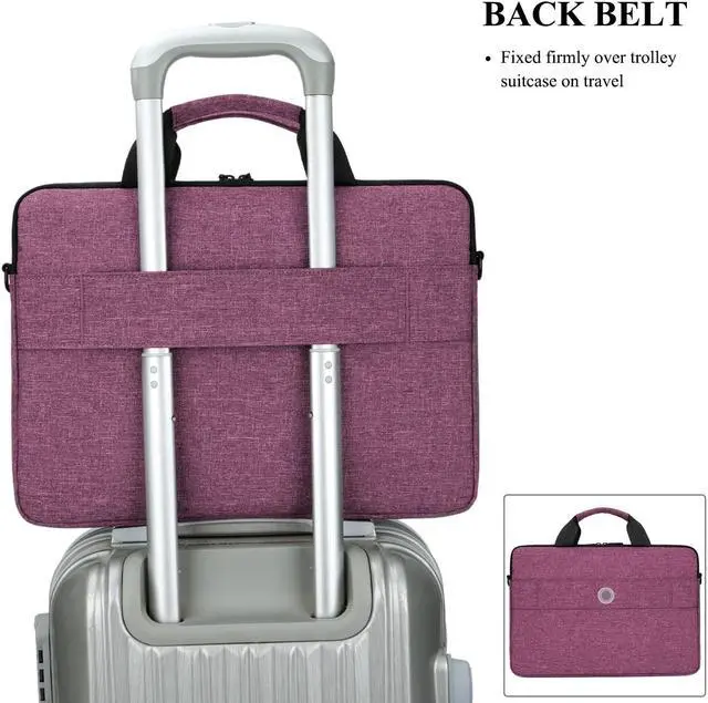 Alt view image 6 of 8 - BRINCH 13.3 Inch Laptop Shoulder Bag,Classic Lightweight Slim Portable Laptop Messenger Sleeve Case for Work / Travel,Fits 13 - 13.3 Inches Laptop / Notebook / MacBook / Ultrabook Computer,Purple
