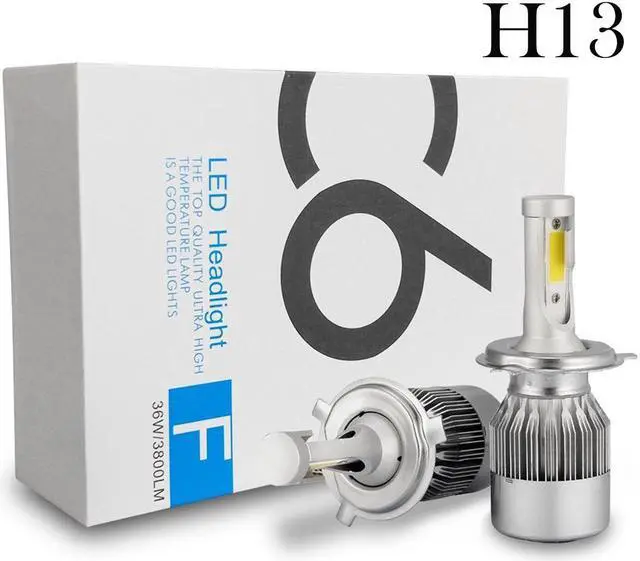 Main image of LUOMs H13 Car LED Headlight Conversion Kit, 72W/Pair, 7600LM/Pair,6000K Cool White Car Headlight Replacement,(Pack of 2)