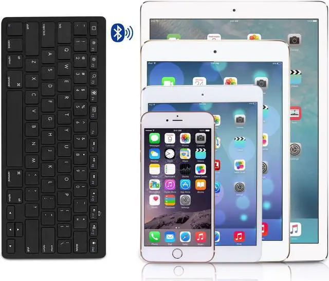 Alt view image 7 of 7 - LUOMs Bluetooth Ultra-Slim Keyboard for Apple iPad Air 3/2/1, 2017 New iPad Pro 9.7 12.9, iPad Mini 4/3/2/1, iPad 4/ 3/ 2, iPhone 6/6S, iPhone 6 plus and other Bluetooth Enabled Devices