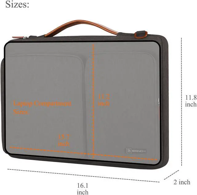 Alt view image 2 of 8 - BRINCH 13.3 Inch Laptop Bag w/ Luggage Strap,Mens / Womens Water Resistant Shoulder Messenger Bag 360° Protective Laptop Sleeve Case Purse for 13- 13.3 Inch Laptop MacBook Chromebook Computers, Brown