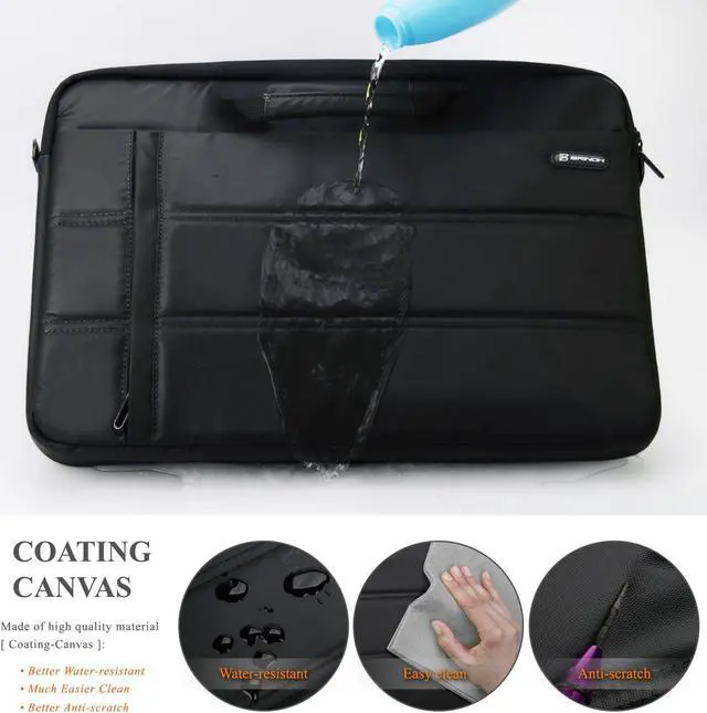 Alt view image 6 of 8 - BRINCH Laptop Messenger Bag 13.3 Inch,Waterproof Easy Clean Durable Business Laptop Bag Shoulder Bag Work Briefcase Sleeve Case Handbag for Men / Women,Fits 13 - 13.3" Laptop / NoteBook Computer,Black