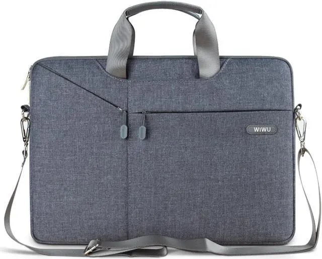 Main image of WIWU 13.3 Inch Laptop Bag,Business Office Bag for Men Women,Stylish Nylon Multi-Functional Shoulder Messenger Bag for Notebook/Computer/Tablet/MacBook/Acer/HP/Dell/Lenovo -Gray
