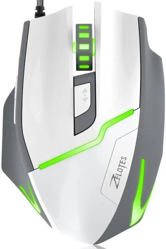 Alt view image 2 of 7 - Zelotes 7200 DPI Gaming Mouse,7 Buttons,Multi-Modes LED Lights, 7 Adjustable DPI Levels, 600/1000/1600/2400/3200/5400/7200DPI USB Optical Wired Mice for Gamer PC MAC Laptop -White