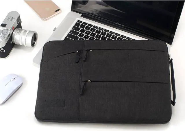 Alt view image 7 of 7 - WIWU 12.1" Business Laptop Sleeve Case with Handles Pockets for MacBook Pro Retina,Protective Computer Case Hand Bag 11-12 Inch for ASUS Acer Lenovo Dell HP Toshiba Chromebook Ultrabook Notebook,Black