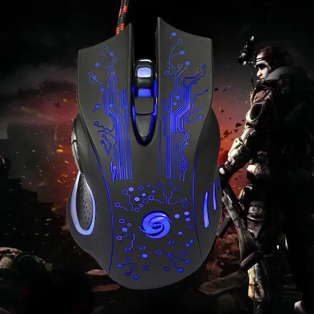 Alt view image 7 of 7 - LUOM 2400DPI Gaming Mouse 6D Wired LED Backlight USB Optical Ergonomic Gaming Mouse