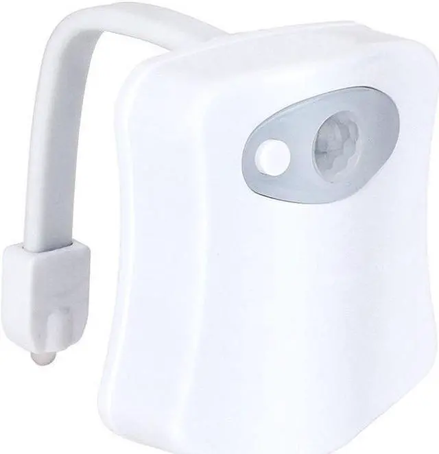 Alt view image 2 of 7 - Toilet Night Light[2Pack], Motion Activated LED Light,8 Colors Changing Toilet Bowl Nightlight for Bathroom[Battery Not Included] Perfect decorating combination along with Water Faucet Light