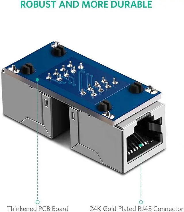 Alt view image 5 of 7 - LUOM RJ45 Coupler In Line Coupler Cat7 Cat6 Cat5e Ethernet Cable Extender Adapter Female to Female (White)
