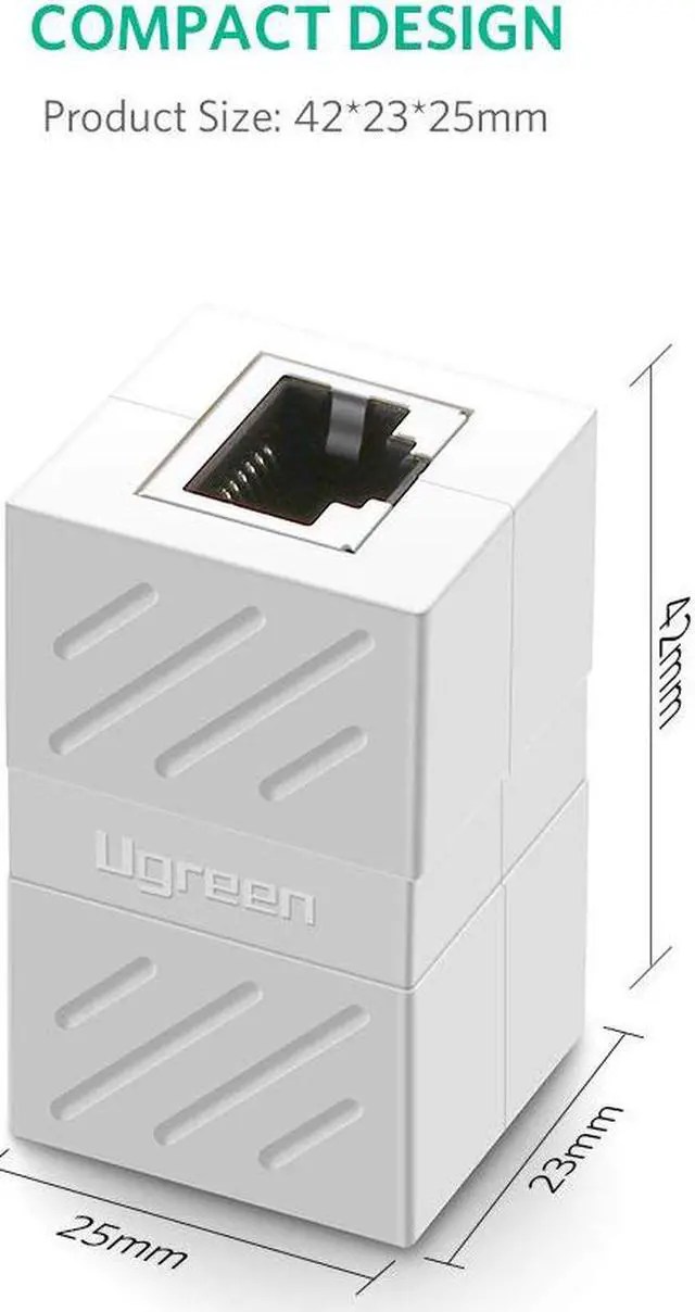 Alt view image 7 of 7 - LUOM RJ45 Coupler In Line Coupler Cat7 Cat6 Cat5e Ethernet Cable Extender Adapter Female to Female (White)