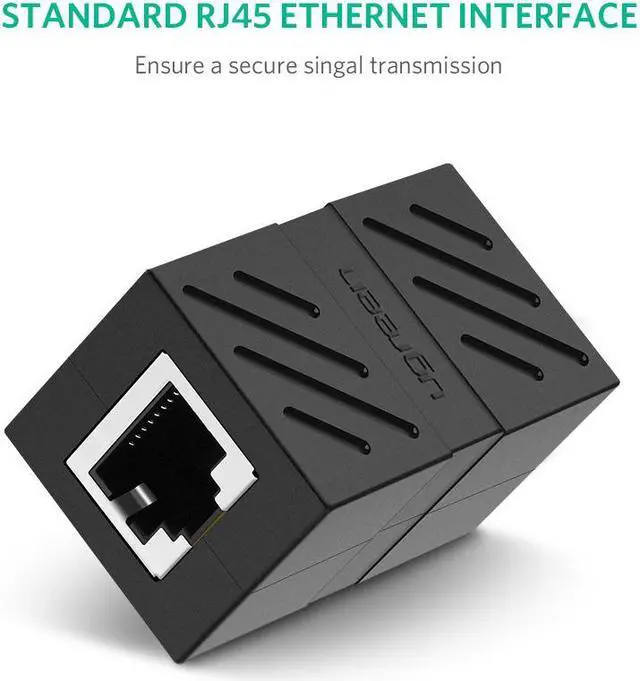 Alt view image 4 of 7 - LUOM RJ45 Coupler In Line Coupler Cat7 Cat6 Cat5e Ethernet Cable Extender Adapter Female to Female (5-pack, Black)