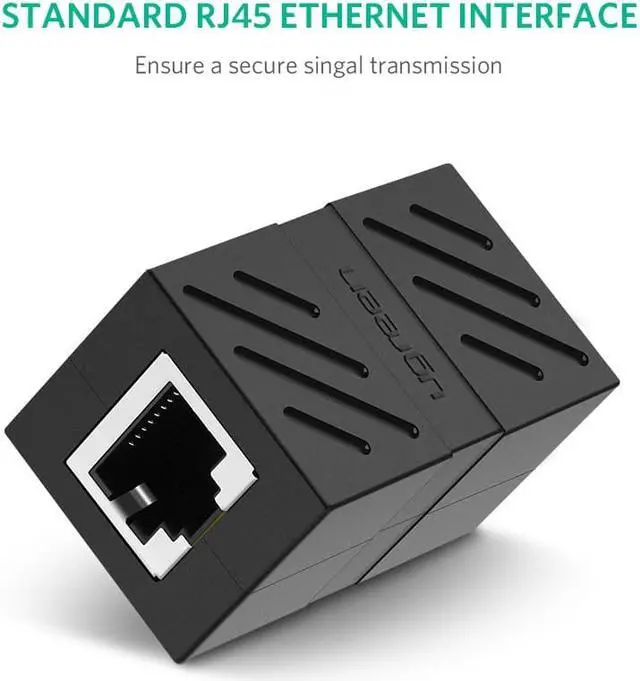 Alt view image 5 of 7 - LUOM 10-pack RJ45 Coupler In Line Coupler Cat7 Cat6 Cat5e Ethernet Cable Extender Adapter Female to Female (Black)