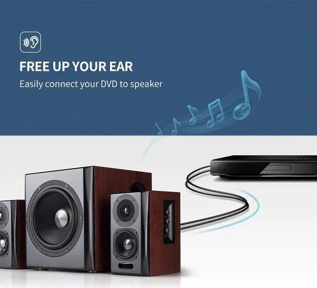 Alt view image 5 of 8 - LUOM 2RCA Male to 2RCA Male Stereo Audio Cable Gold Plated for Home Theater, HDTV, Gaming Consoles, Hi-Fi Systems,10ft 3m