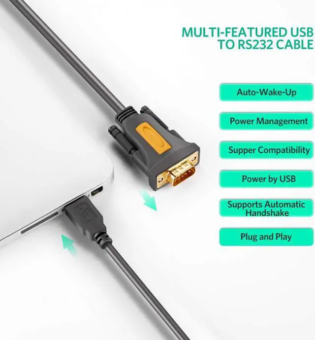 Alt view image 3 of 7 - LUOM USB 2.0 to RS232 DB9 Serial Cable Male A Converter Adapter with PL2303 Chipset for Windows 10, 8.1, 8, 7, Vista, XP, 2000, Linux and Mac OS X 10.6 and Above 10ft