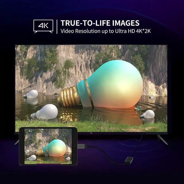 Alt view image 7 of 8 - LUOM Mini HDMI to HDMI Cable, Mini-HDMI Male to HDMI Female Adapter, Support 1080P Full HD, 3D, 22CM, Black