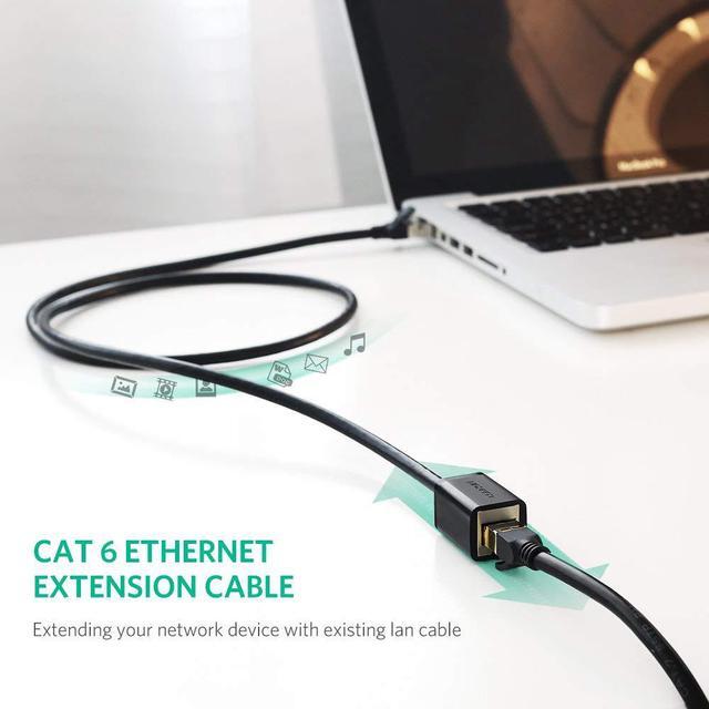 Alt view image 3 of 7 - LUOM Ethernet Extension Cable, Cat 6 Ethernet Extender Cable Adapter - Support Cat6 / Cat5e / Cat5 Standards, RJ45 Cords Shielded Male to Female, 3ft/1m