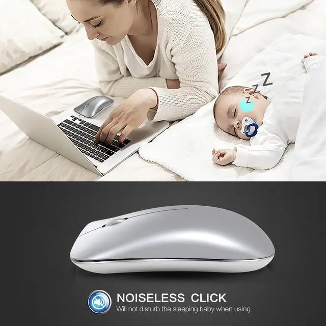 Alt view image 6 of 7 - HXSJ T23 Mouse Wireless Mouse Mice Ergonomic Vertical Mice BT 2.4Ghz Wireless High Speed Rechargeable Optical Sensor for Windows 98/Me/2000/XP/Vista/7/8/10/Vista Mac OS or latest - White