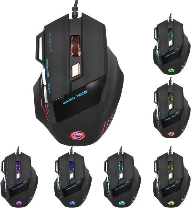 Alt view image 5 of 6 - HXSJ 5500DPI Professional Wired Optical Game Gaming Mouse with Exchanged Mode Breathing Light Wired Mouse for Desktop- A868-Black