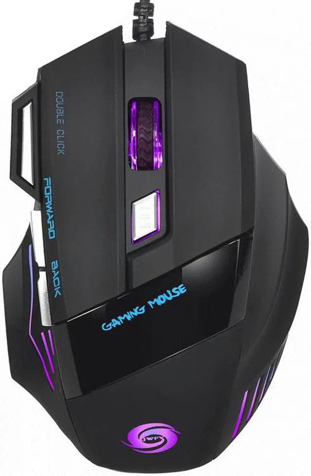 Main image of HXSJ 5500DPI Professional Wired Optical Game Gaming Mouse with Exchanged Mode Breathing Light Wired Mouse for Desktop- A868-Black