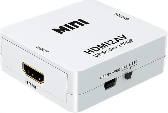 Alt view image 4 of 7 - LUOM HDMI to RCA, HDMI to AV,1080P HDMI to 3RCA CVBs Composite Video Audio Converter Adapter Supports PAL/NTSC for Amazon Fire TV Stick, Roku, Chromecast, Apple TV, PC, Laptop, Xbox, HDTV, DVD - White