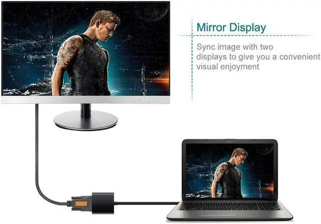 Alt view image 2 of 7 - LUOM USB to VGA Adapter, USB 3.0/2.0 to VGA Adapter Multi-Display Video Converter- PC Laptop Windows 7/8/8.1/10,Desktop, Laptop, PC, Monitor, Projector, HDTV, Chromebook. No Need CD Driver. (Black)