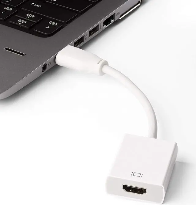 Alt view image 3 of 6 - LUOM DisplayPort to HDMI Adapter (DP to HDMI Adapter) Gold-Plated Supporting 1080P for Dell Lenovo HP Laptop to Monitor HDTV Projector - White
