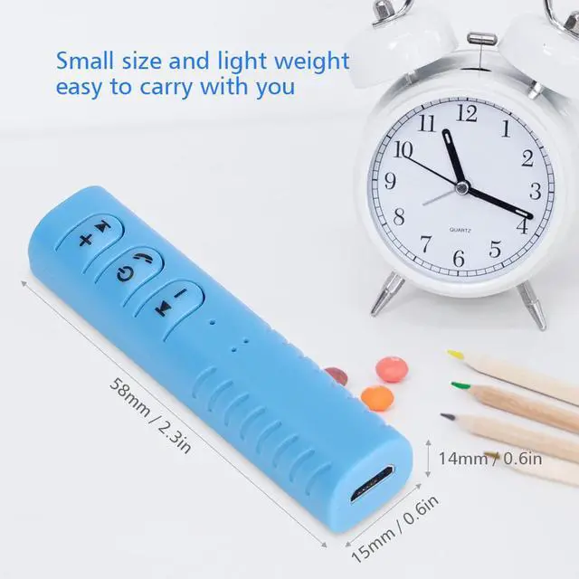 Alt view image 5 of 7 - LUOM Universal 3.5mm Bluetooth Receiver Converter Stereo Earphone Audio Receiver Adapter Converter High Quality-Blue