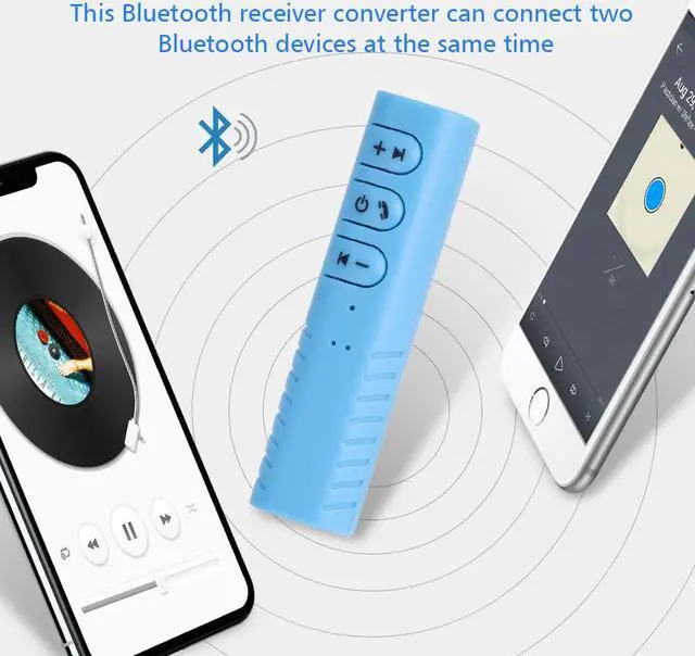 Alt view image 6 of 7 - LUOM Universal 3.5mm Bluetooth Receiver Converter Stereo Earphone Audio Receiver Adapter Converter High Quality-Blue