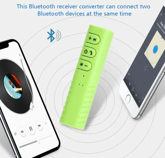 Alt view image 5 of 7 - LUOM Bluetooth Receiver Adapter Sports Headphones Wireless Earphone Audio Adapter With Mic For 3.5mm Jack Headphones AX-03, Green