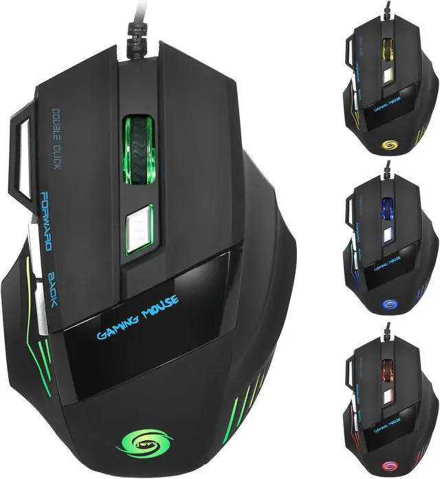 Alt view image 2 of 6 - HXSJ Gaming Mouse 5500 DPI High Precision USB Wired Gaming Mice with 7 Buttons, Multi-Modes LED For PC Laptop wired gaming mouse