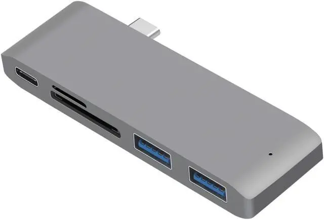 Alt view image 4 of 7 - LUOM USB C Adapter, 5 in 1 Aluminum Adapter with Type C Hub Charger, 2 USB 3.0 Ports, SD/Micro SD Card Reader for 2017/2016 Macbook pro 13" 15", USB C 5Gbps Data, Micro Card Reader (Gray)