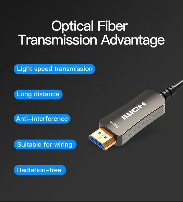 Alt view image 5 of 7 - LUOM 4K HDR HDMI Cable, High Speed HDMI 2.0 Cable, 4K*2K @ 60Hz 4:4:4, HDR/ARC/UHD/HDC2.2/3D, 18Gbps Compatible with Apple TV, HDTV, Roku TV Box, Projector, PS4 PS3- 33ft (10meters)