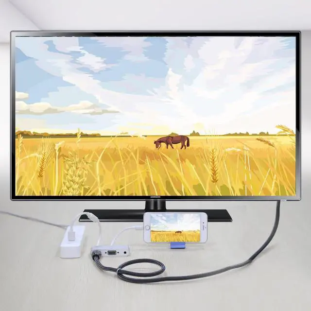 Alt view image 7 of 7 - LUOM Digital HDMI Adapter Converter, Latest 4 in 1 Plug and Play Digtal AV Adapter Compatible for iPhone X / 8 / 8Plus/7/7Plus/6/6s/6s Plus/5/5s iPad iPod to Projector HDTV Projector Monitor