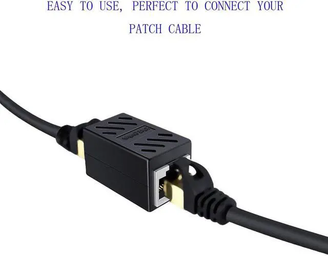 Alt view image 7 of 7 - LUOM RJ45 Coupler Cat7 Cat6 Cat5e Ethernet Cable Extender Adapter LAN Connector in Line Coupler Female to Female (5-Pack Black)