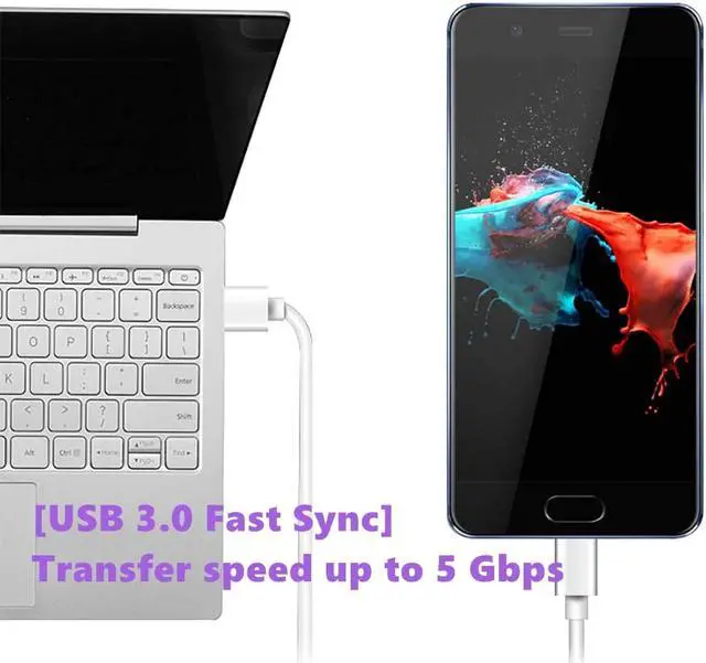 Alt view image 6 of 8 - LUOM USB C Cable, 5A Fast Charging 2-PACK 3.3FT Almost Unbreakable Type C Cable /USB3.0 Charging Cord Compatible with Samsung Galaxy S8/S9, MacBook, LG G6 V20 G5,Google Pixel Huawei Mate 20 Pro Mate20