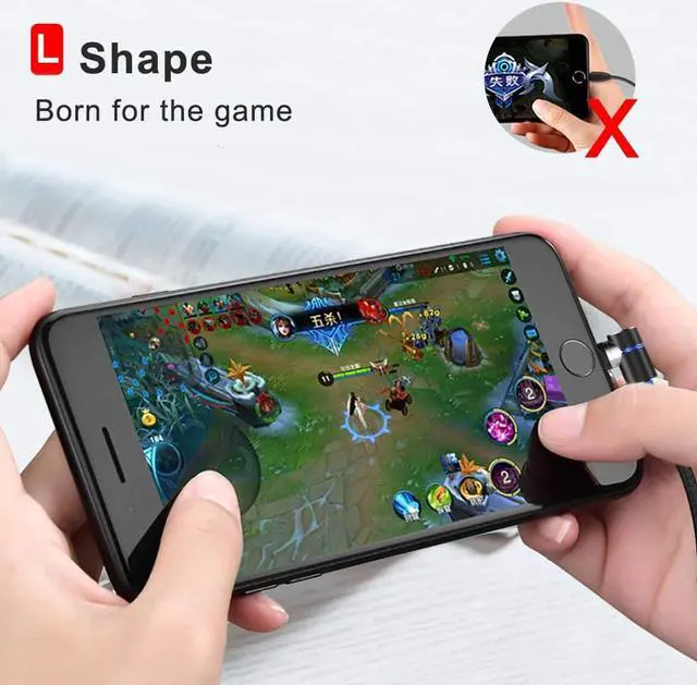 Alt view image 6 of 8 - LUOM Magnetic Phone Charging Cable, 3 in 1 Cable(3 Pack,3.3 ft Straight Cable, 3.3 ft L Shape Cable, 6.6 ft L Shape Cable)  for Android Phone,Multiple Charging Adapters.Fast Charge, Black