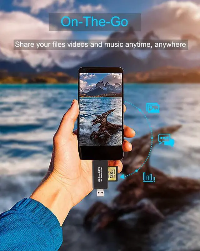 Alt view image 6 of 6 - LUOM SD Card Reader, USB 3.0 Type C Memory Card Reader OTG Adapter for SDXC, SDHC, SD, MMC, RS-MMC, Micro SD, TF, Micro SDXC, Micro SDHC, UHS-I Card