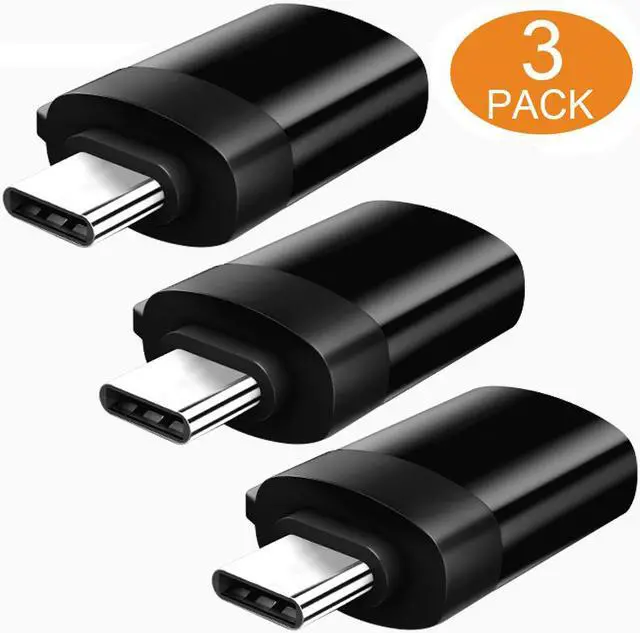 Main image of LUOM USB C to USB 3.0 Adapter[3PACK],USB Type c(Male) to USB a (Female) Connector, Support OTG Function,Compatible with MacBook 2018 2017 2016, Samsung Galaxy Note 8, Galaxy S8/S9  (3 Pack, Black)