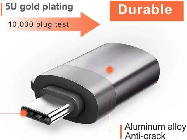 Alt view image 5 of 7 - LUOM  Type C to USB 3.0 Adapter 3Pack, Type C to USB Female OTG Converter for C Port MacBook Pro/Air, Dell XPS, Samsung Galaxy Note 8/Note 9/S8/S9/S10, LG G5/G6, Nexus 5X, MacBook 2018 2017 2016,Black