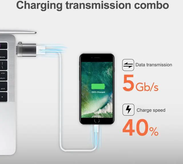 Alt view image 6 of 7 - LUOM  Type C to USB 3.0 Adapter 3Pack, Type C to USB Female OTG Converter for C Port MacBook Pro/Air, Dell XPS, Samsung Galaxy Note 8/Note 9/S8/S9/S10, LG G5/G6, Nexus 5X, MacBook 2018 2017 2016,Black