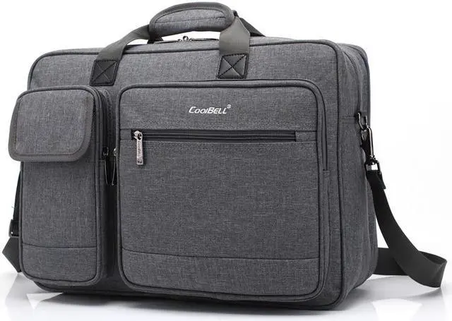Main image of LUOM  Large Capacity Hybrid Bussiness Shoulder Bag Messenger Bag Shoulder Bag Laptop Case Handbag Business Briefcase Multi-Functional Travel Bags Fits 17.3 Inch Laptop for Men/Women (Gray)
