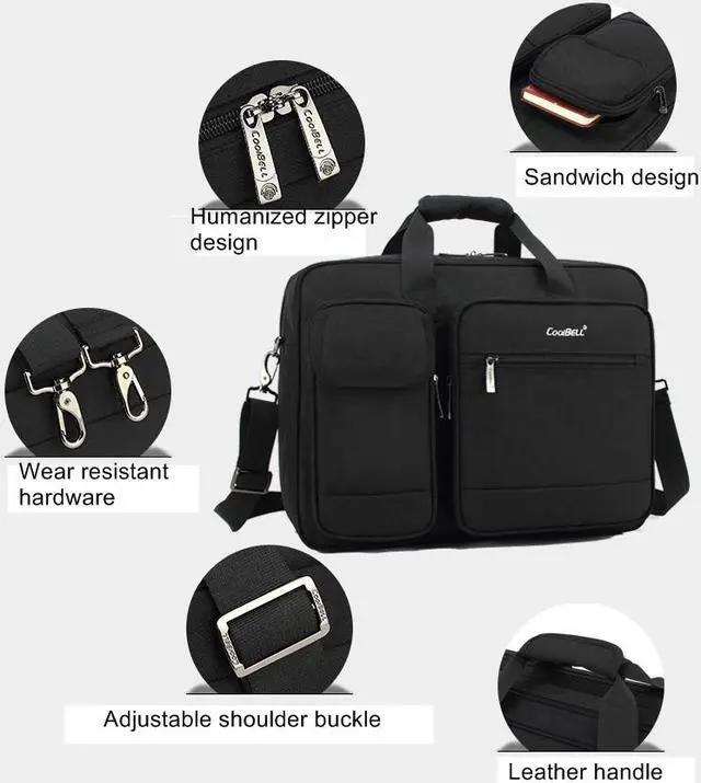 Alt view image 4 of 7 - LUOM  Large Capacity Hybrid Bussiness Shoulder Bag Messenger Bag Shoulder Bag Laptop Case Handbag Business Briefcase Multi-Functional Travel Bags Fits 17.3 Inch Laptop for Men/Women (Gray)