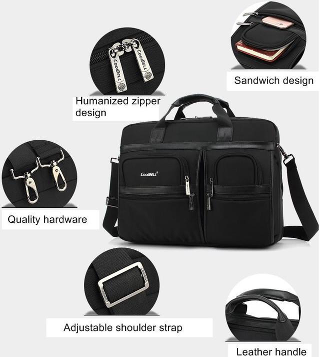 Alt view image 4 of 7 - LUOM Laptop Shoulder Bag, 17.3 Inch Laptop Briefcase Messenger Bag Case Sleeve Fits Up to 17.3 Inch MacBook 17 Inch Asus Acer Dell Lenovo HP Laptop , CB-5003,  Black