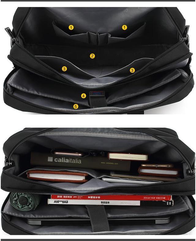 Alt view image 5 of 7 - LUOM Laptop Shoulder Bag, 17.3 Inch Laptop Briefcase Messenger Bag Case Sleeve Fits Up to 17.3 Inch MacBook 17 Inch Asus Acer Dell Lenovo HP Laptop , CB-5003,  Black