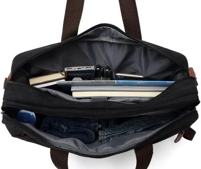 Alt view image 6 of 7 - LUOM 15.6inch Laptop Computer Bag Messenger Bag Multi-compartment Briefcase Convertible Laptop Backpack (Canvas Gray)
