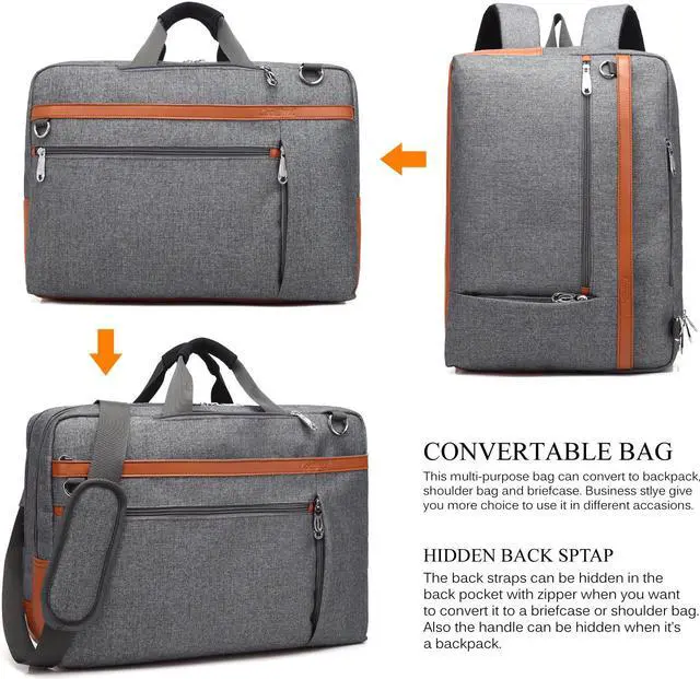 Alt view image 2 of 7 - LUOM 17.3-inch Convertible Gaming Laptop Backpack, Water Resistant College Business Travel Bag Hiking Knapsack Rucksack College Shoulder Back Pack Fit 15.6 17 Inch Laptop Notebook,CB-5506 Gray