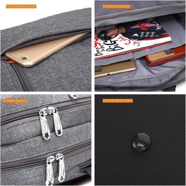 Alt view image 7 of 7 - LUOM 17.3-inch Convertible Gaming Laptop Backpack, Water Resistant College Business Travel Bag Hiking Knapsack Rucksack College Shoulder Back Pack Fit 15.6 17 Inch Laptop Notebook,CB-5506 Gray