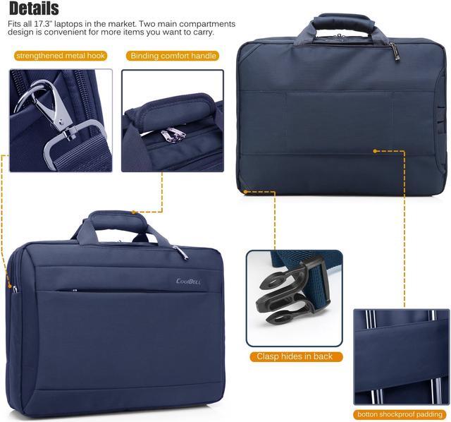 Alt view image 6 of 7 - CoolBELL 17.3 inches Laptop Backpack Computer Cases, Convertible Business Backpack Briefcase Messenger Bag, Multi-Functional Travel Rucksack Daypack School Bookbag Handbag (CB-5501 Blue)