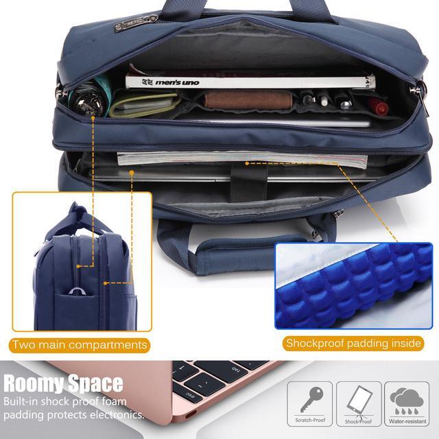 Alt view image 4 of 7 - CoolBELL 17.3 inches Laptop Backpack Computer Cases, Convertible Business Backpack Briefcase Messenger Bag, Multi-Functional Travel Rucksack Daypack School Bookbag Handbag (CB-5501 Blue)