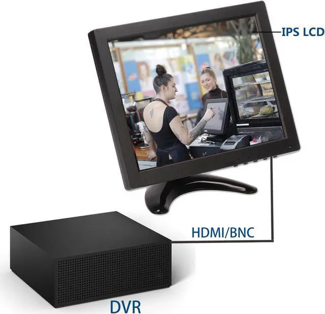 Alt view image 4 of 7 - TPEKKA 10 inch IPS CCTV HDMI Monitor 1024x768 Mini Portable Color Monitor Screen with BNC/HDMI/VGA/AV Input for PC Security DVR CCTV Camera System Industrial-grade Easy-to-use